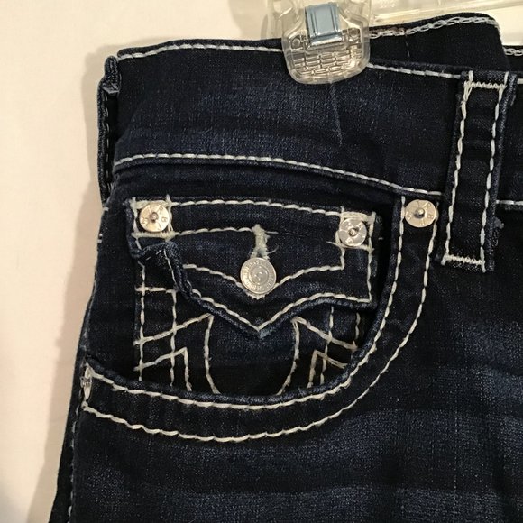 True Religion Men's Straight Flap Natural Big T Jeans Size 32 - Picture 3 of 9